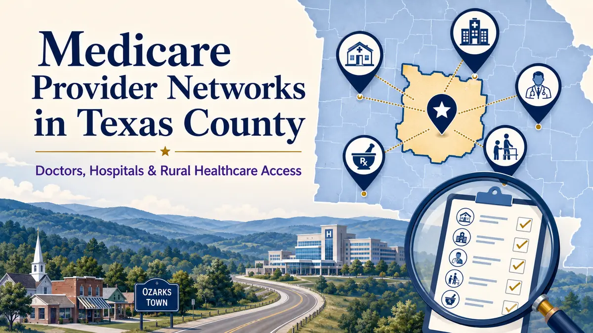 Medicare provider networks, doctors, hospitals and rural healthcare access in Texas County Missouri