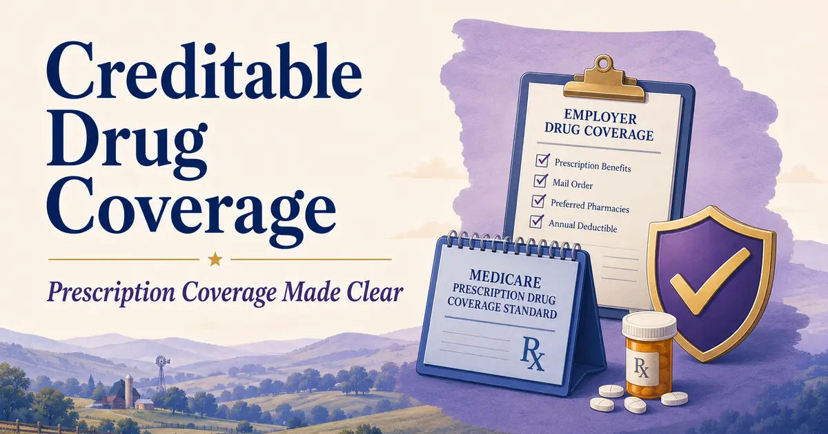 Creditable Drug Coverage: an employer drug-coverage notice checked against a Medicare prescription standard.