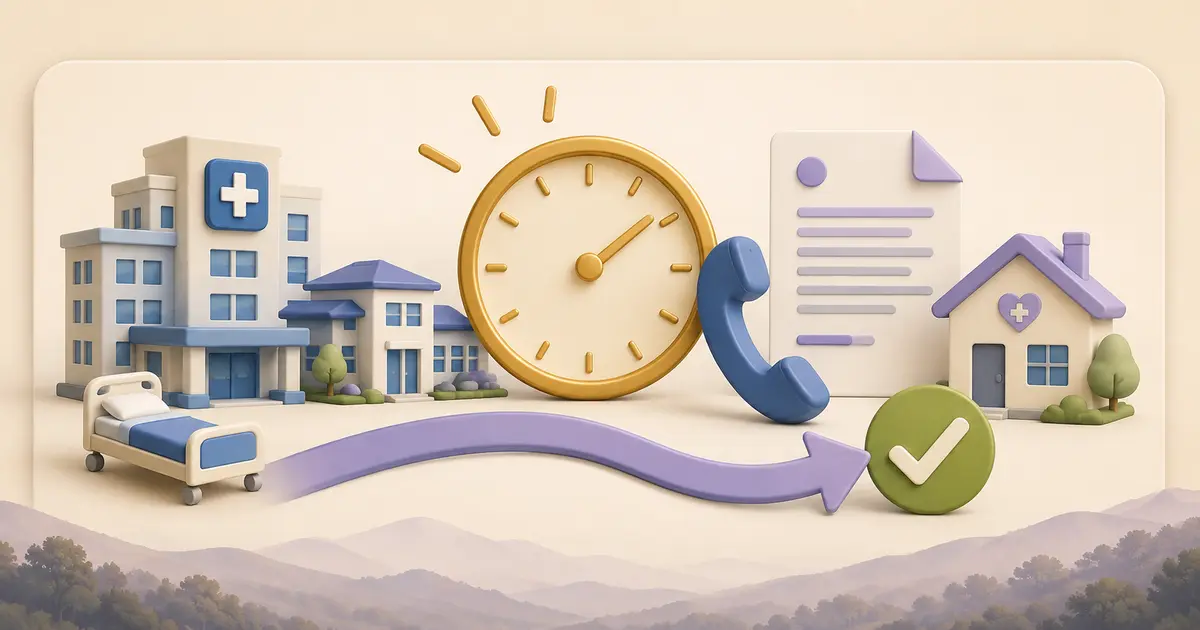 Clock, care notice and urgent review path representing a fast Medicare appeal when covered care is ending
