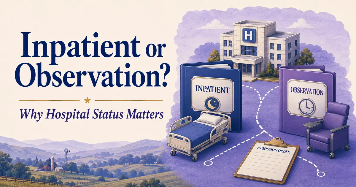 Inpatient and observation folders connected by a hospital path, bed, chair and admission order