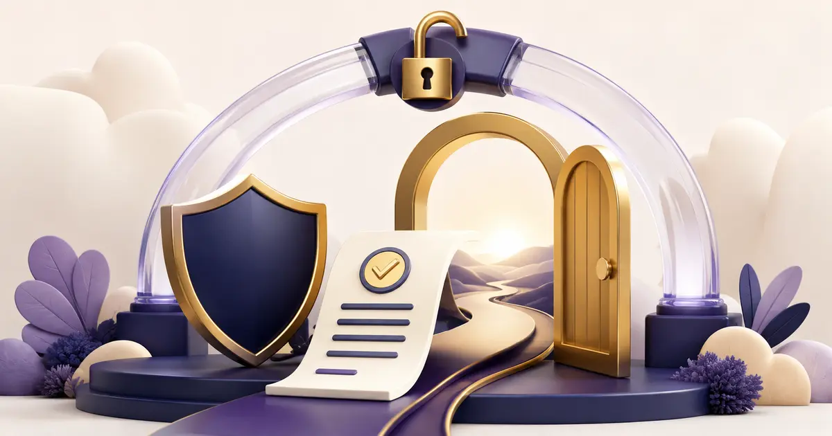 Protected policy moving through an open doorway representing Medigap guaranteed-issue rights