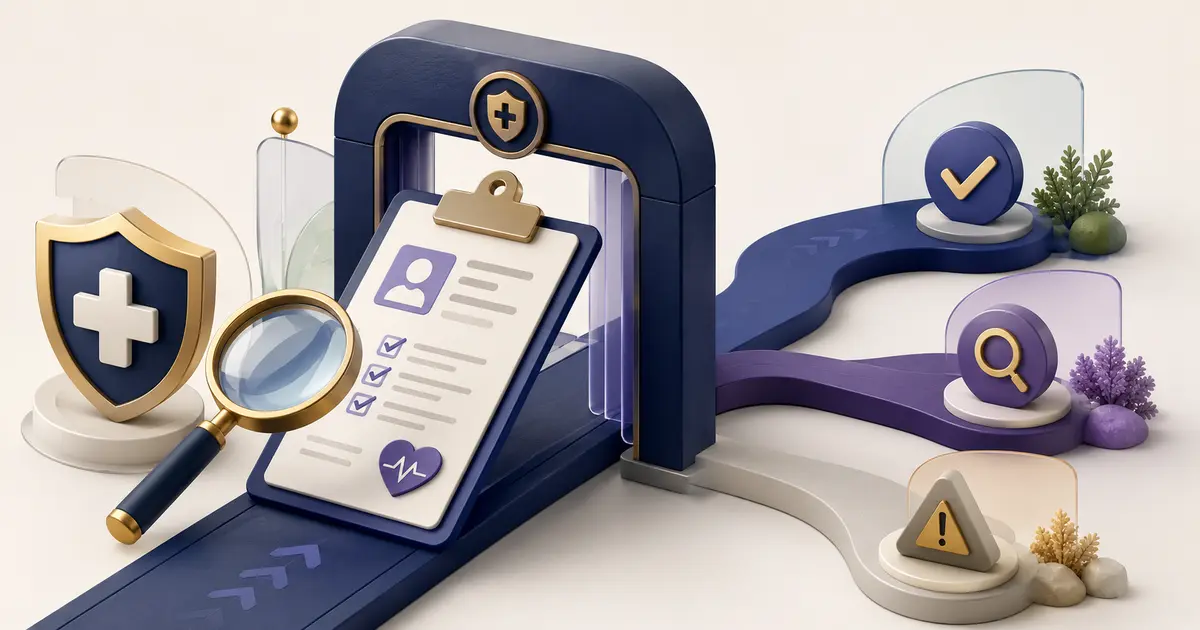 Medical insurance application passing through an underwriting review gate