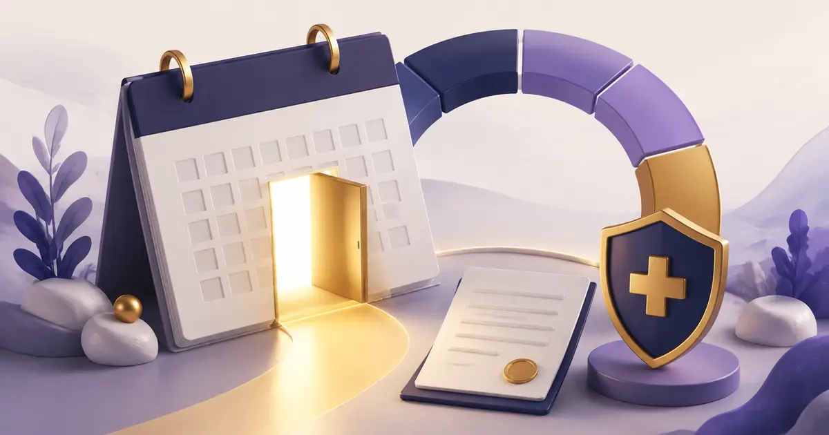 Calendar and protected policy window representing the Medigap Open Enrollment Period